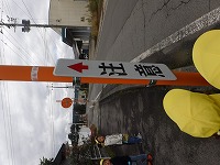 標識を見ている