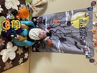 ハロウィン撮影をしている