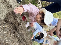 種を植えている女の子