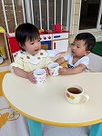 テラスでお茶タイム
