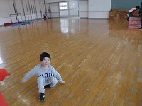 側転後の着地です