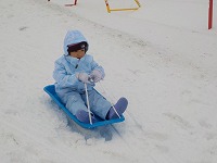 そりをするこども