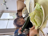 キャベツを触りたい男の子
