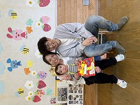 親子で記念撮影
