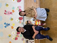 親子で記念撮影