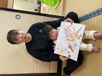 親子で作品と一緒に