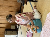 バンボの座り方の指導