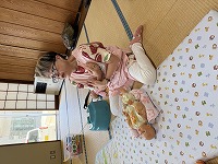 バスタオルを使った向き癖への対応についてのお話中
