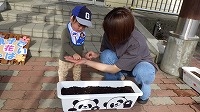 親子で種まきをしている様子